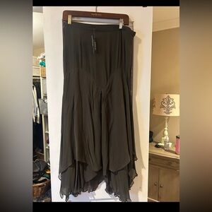 Ralph Lauren Olive Green High Low Skirt